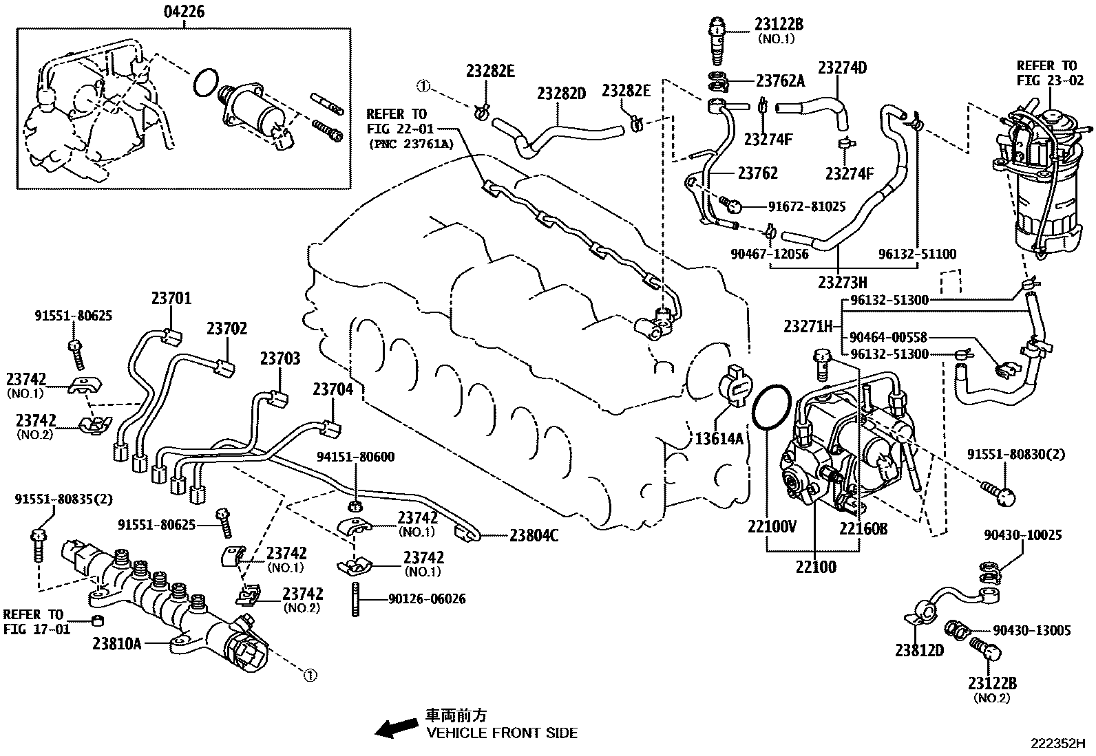 Toyota RAV4 喷油泵总成 EPC diagram — 222352H