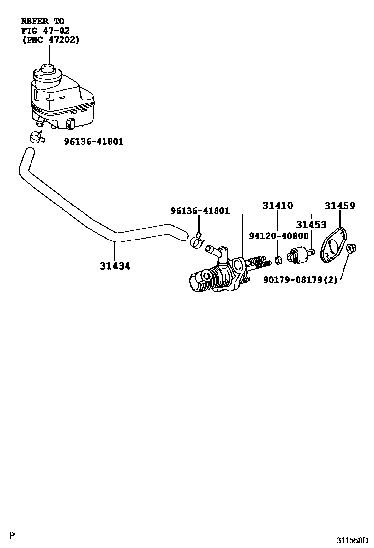 Toyota RAV4 离合器总泵 EPC diagram — 311558D