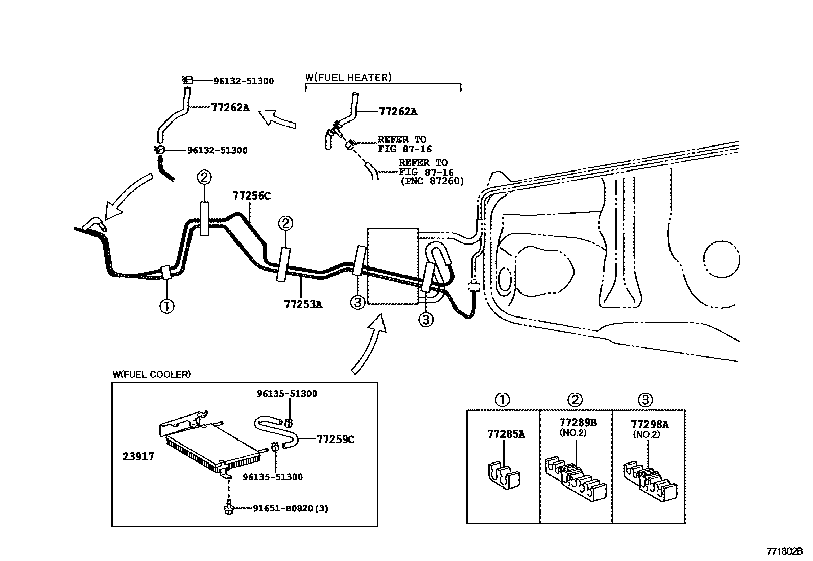 Toyota RAV4 燃油箱和燃油管 EPC diagram — 771802B