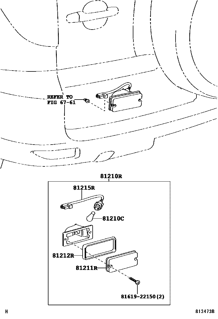 Toyota RAV4 后雾灯 EPC diagram — 813473B