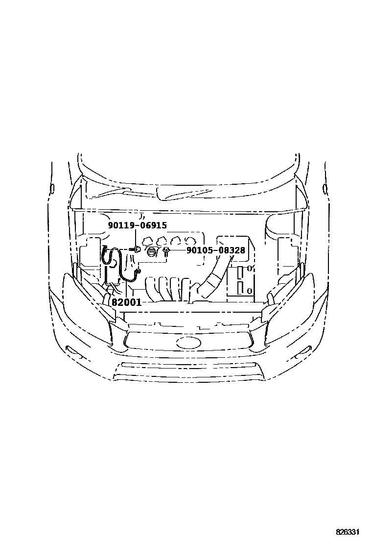 Toyota RAV4 线束和卡夹 EPC diagram — 826331