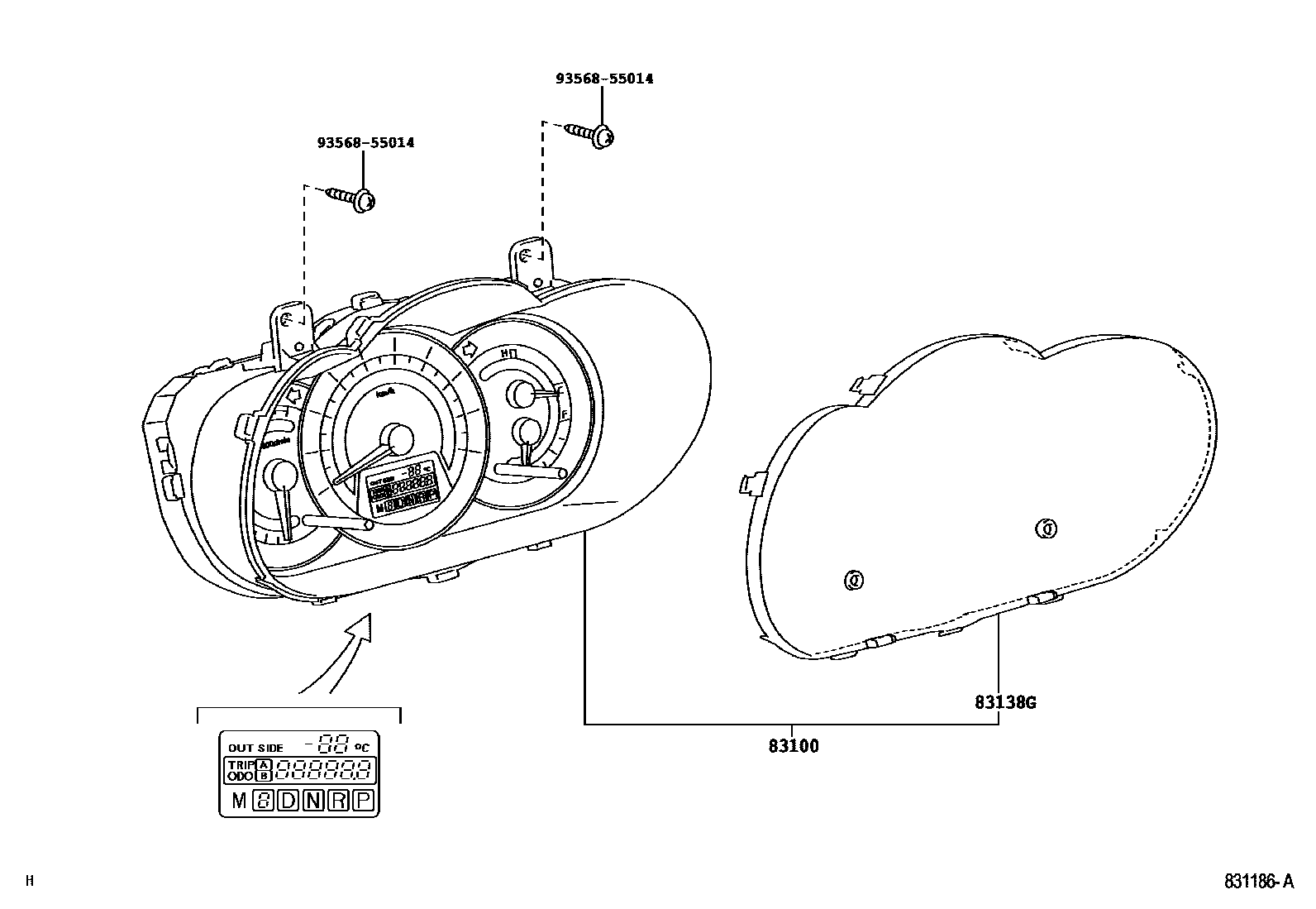 Toyota RAV4 仪表 EPC diagram — 831186A