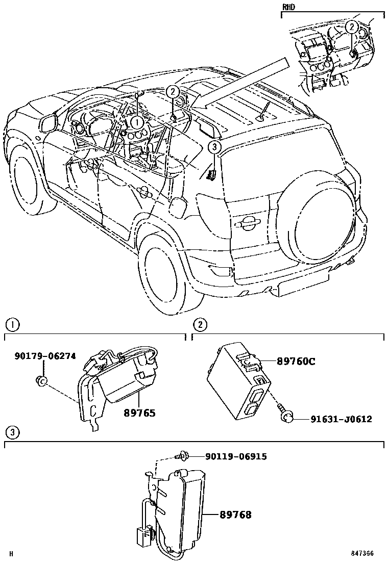 Toyota RAV4 轮胎压力警告系统 EPC diagram — 847366