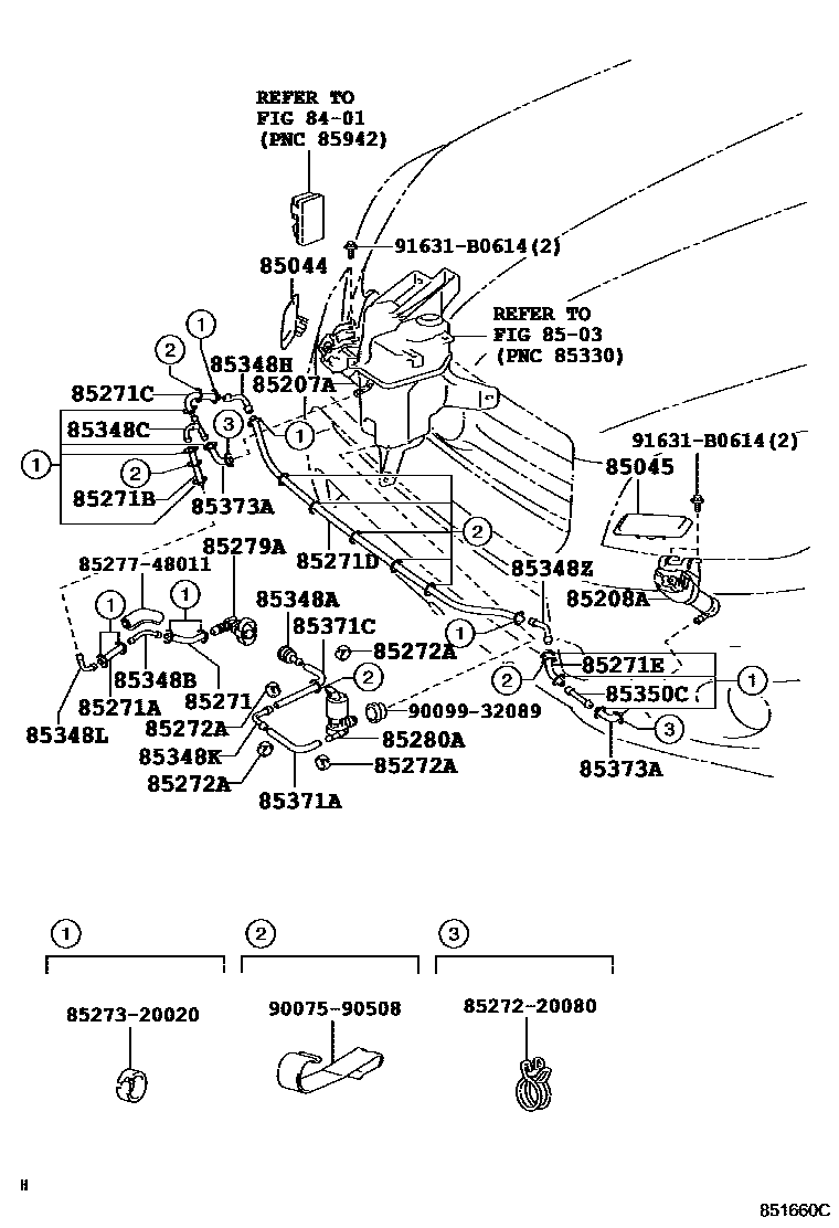 Toyota RAV4 前大灯清洗器 EPC diagram — 851660C