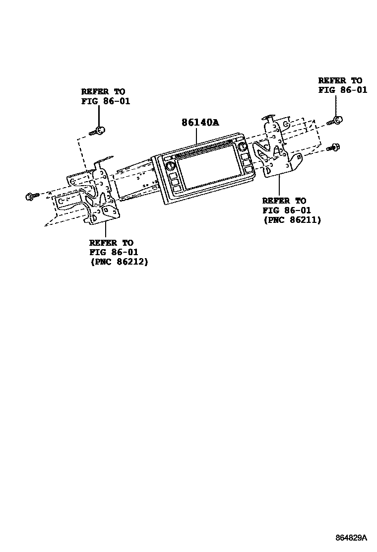 Toyota RAV4 导航和前监视器显示屏 EPC diagram — 864829A