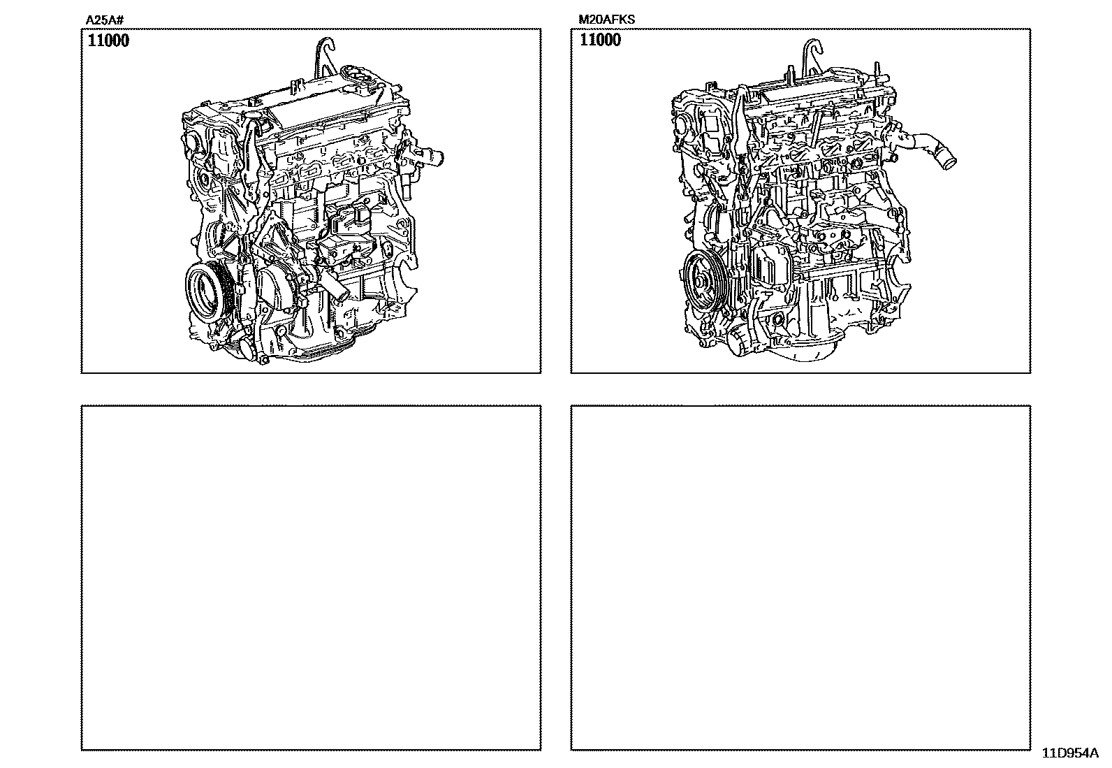 Toyota RAV4 Partial Engine Assembly EPC diagram — 11D954A