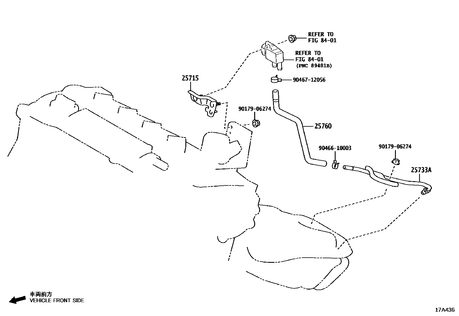 Toyota RAV4 vacuum tube EPC diagram — 17A436