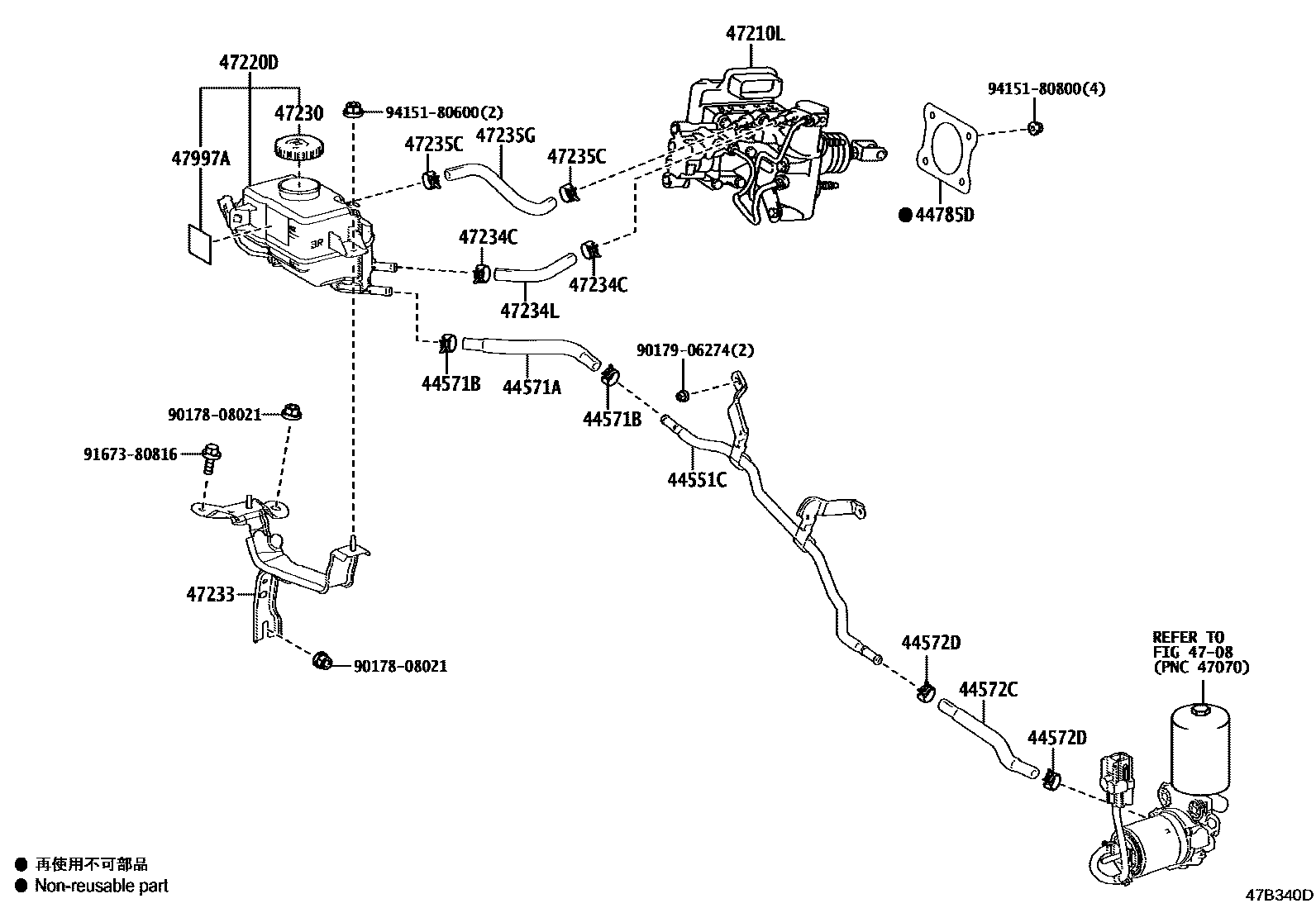 Toyota RAV4 制动总泵 EPC diagram — 47B340D
