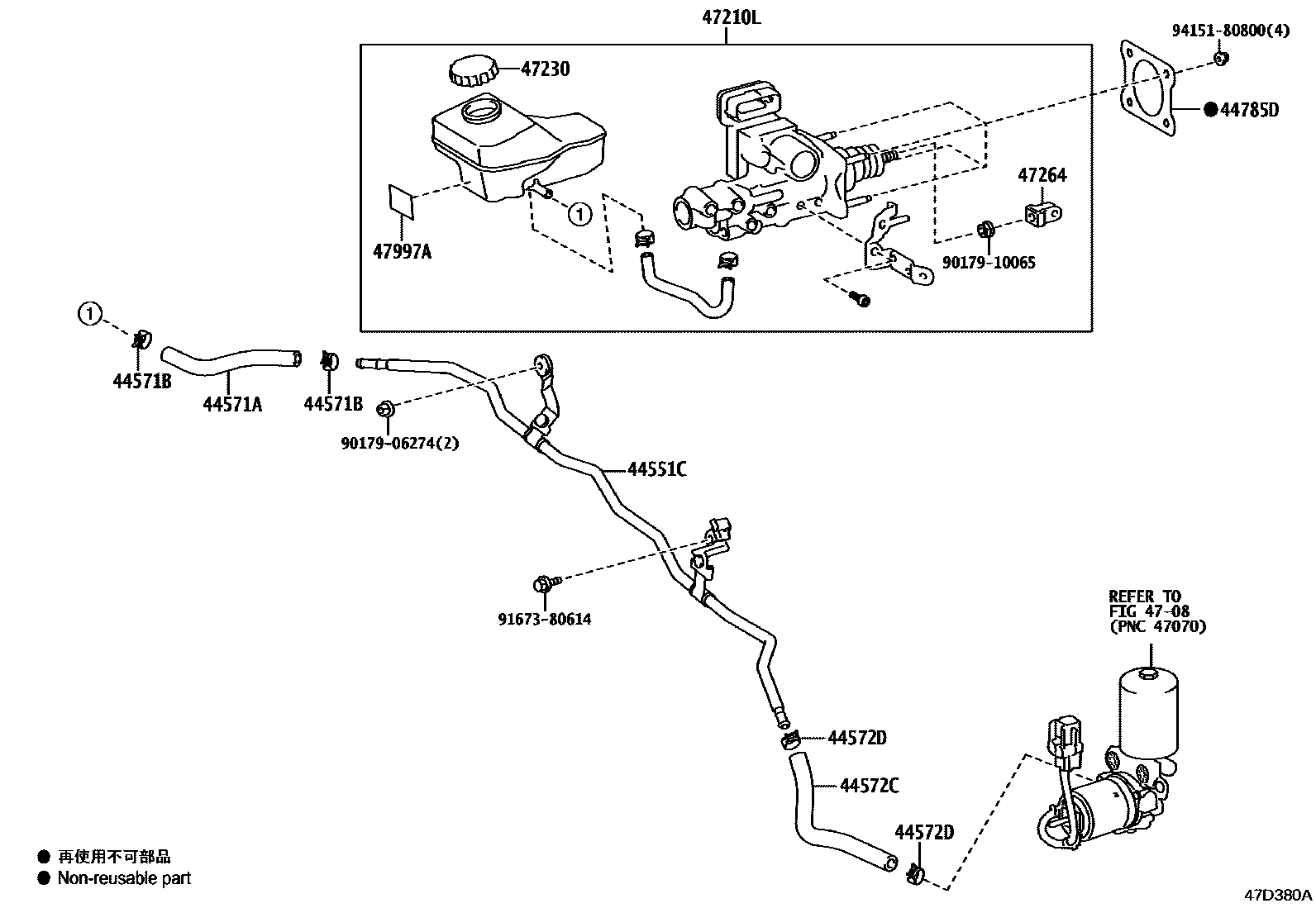 Toyota RAV4 制动总泵 EPC diagram — 47D380A