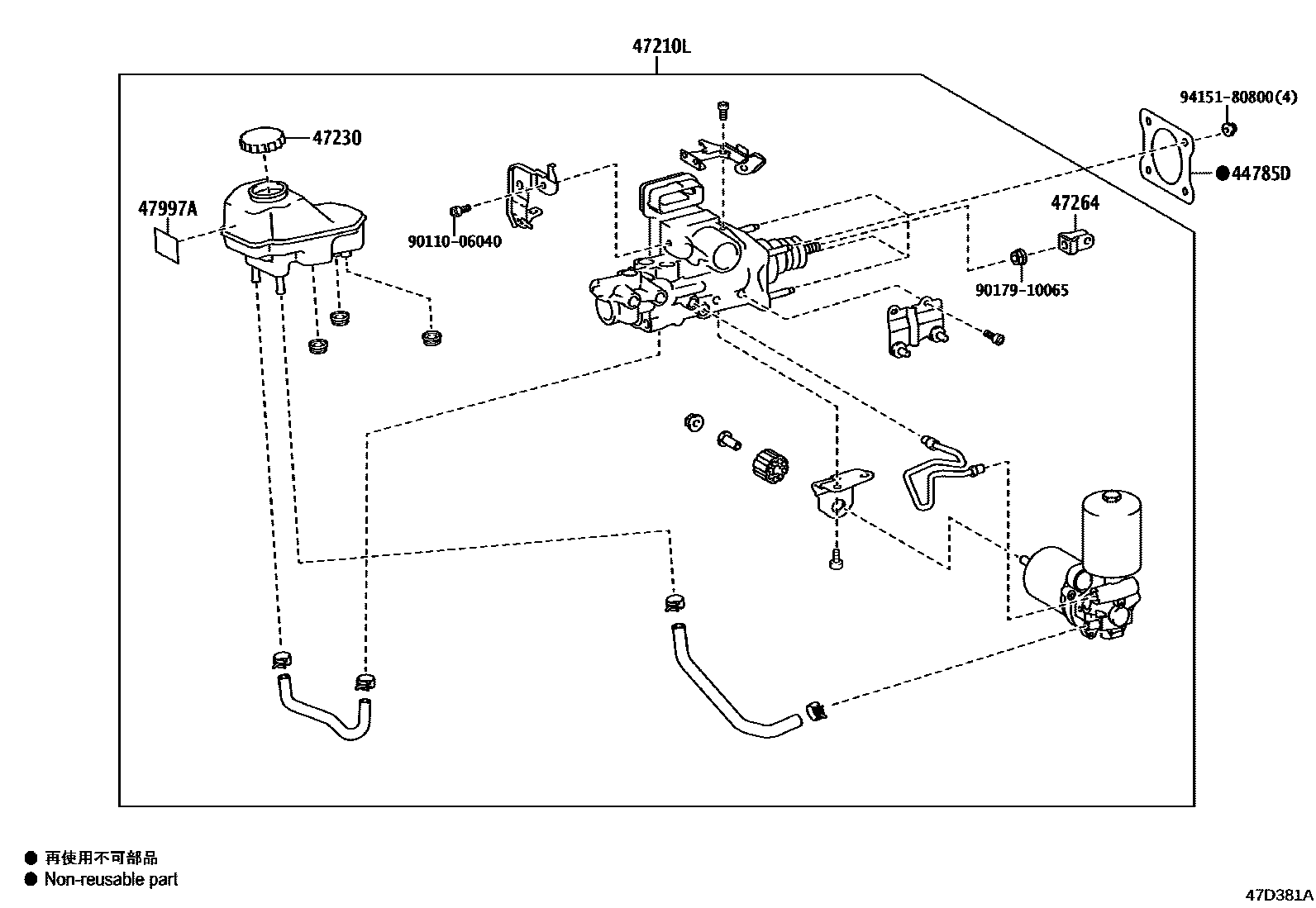 Toyota RAV4 制动总泵 EPC diagram — 47D381A