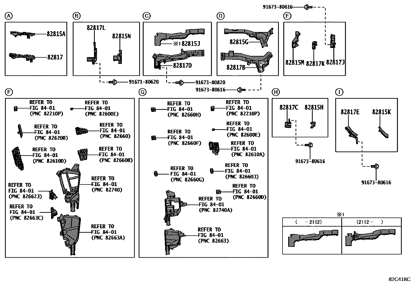 Toyota RAV4 线束和卡夹 EPC diagram — 82C418C