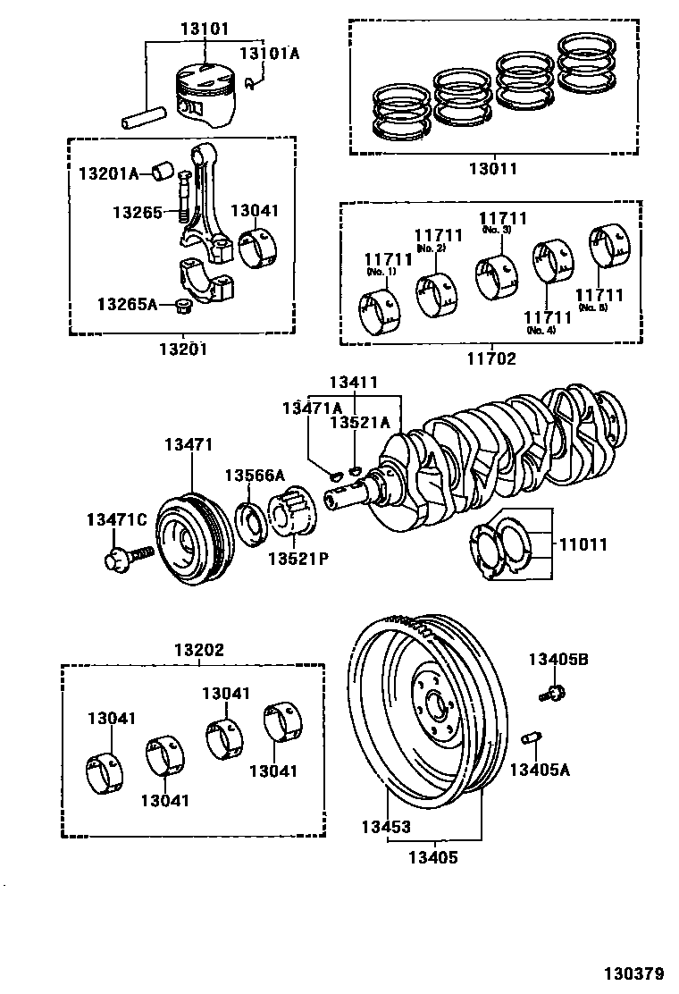 Toyota RAV4 Crankshaft & Piston EPC diagram — 130379