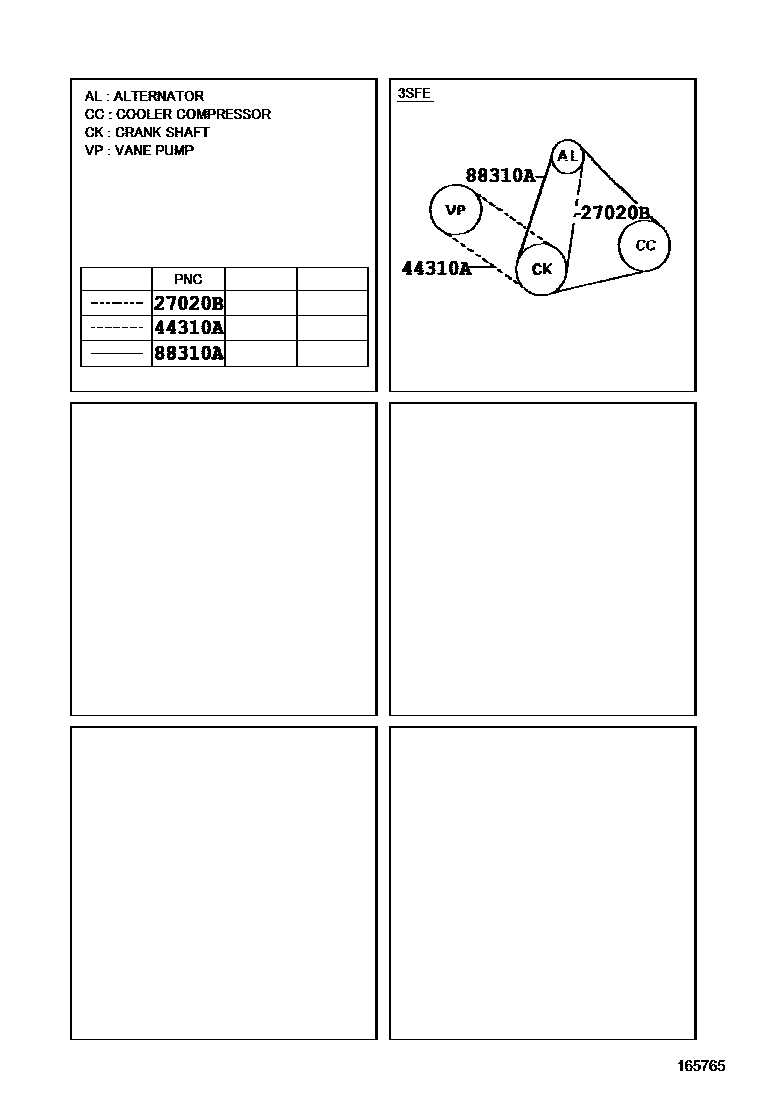 Toyota RAV4 V-Belt EPC diagram — 165765