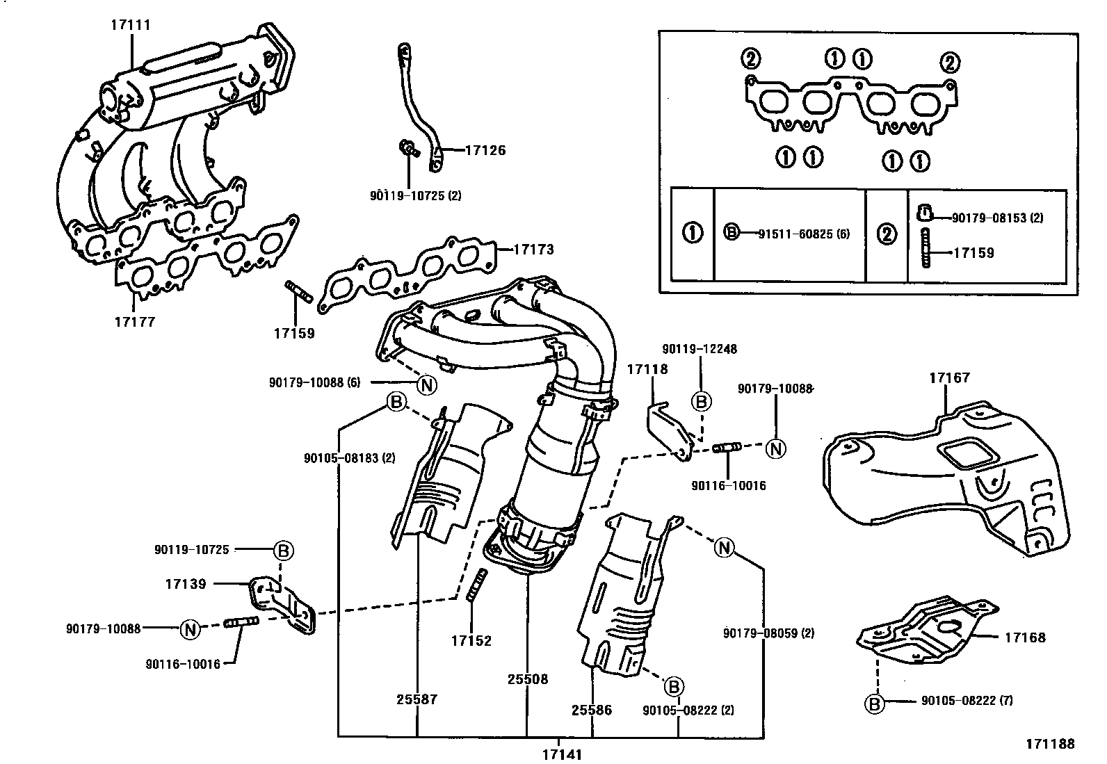 Toyota RAV4 Manifold EPC diagram — 171188