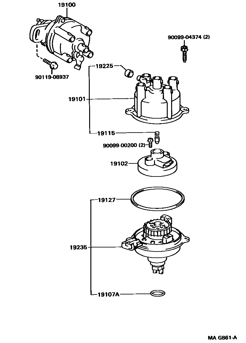 Toyota RAV4 分电器 EPC diagram — MAG861A