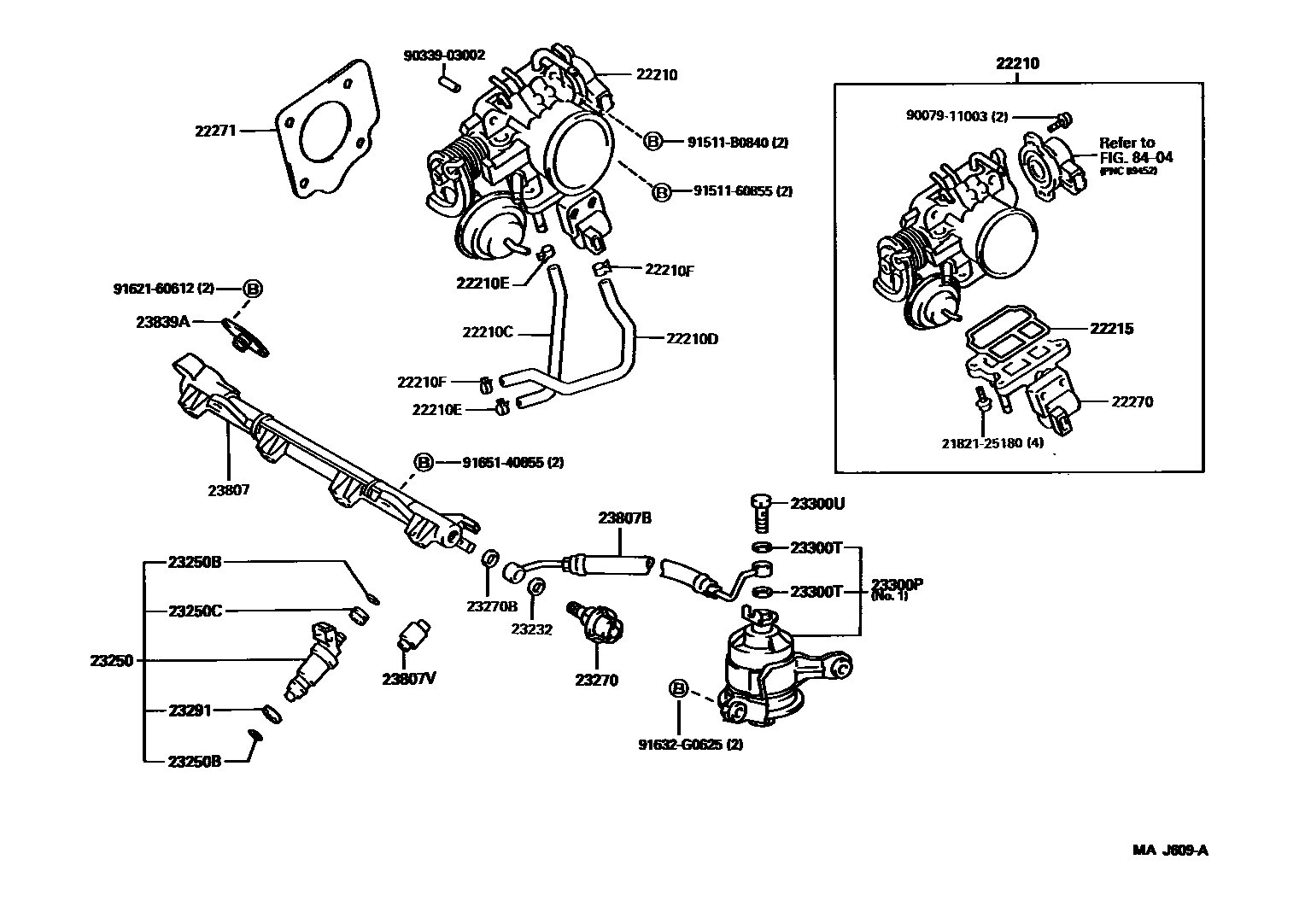 Toyota RAV4 燃油喷射系统 EPC diagram — MAJ609A