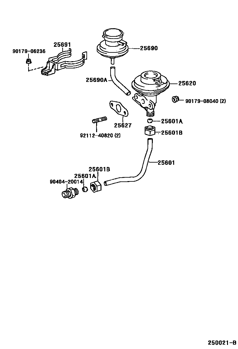 Toyota RAV4 废气再循环系统 EPC diagram — 250021B