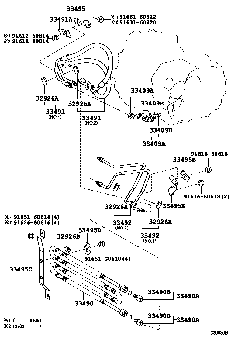 Toyota RAV4 油泵、油冷却器和配管(MTM) EPC diagram — 330630B