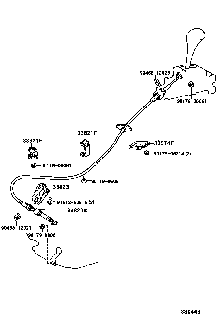 Toyota RAV4 Shift Lever & Retainer EPC diagram — 330443