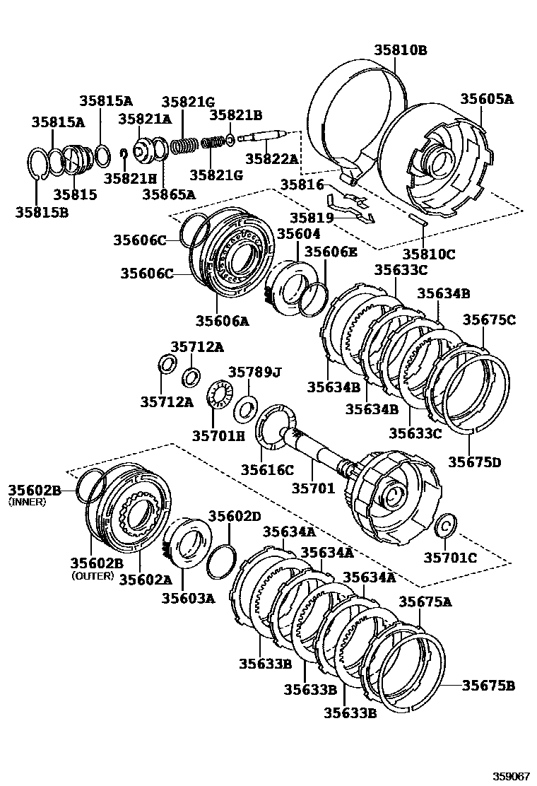 Toyota RAV4 制动带和多片式离合器(ATM) EPC diagram — 359067