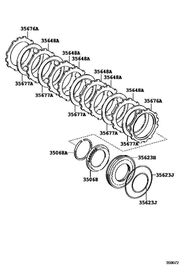 Toyota RAV4 3号制动器、一档和倒档制动器(ATM) EPC diagram — 359072