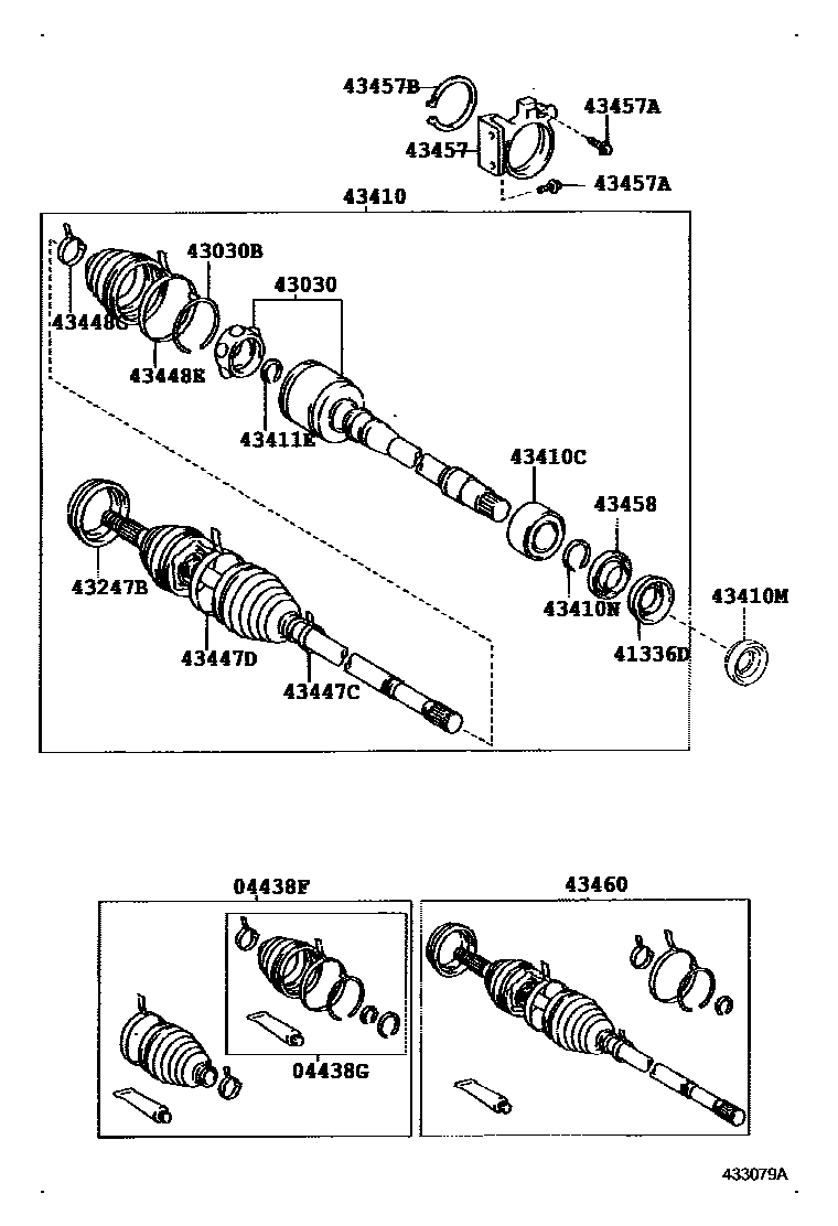 Toyota RAV4 Front Drive Shaft EPC diagram — 433079A