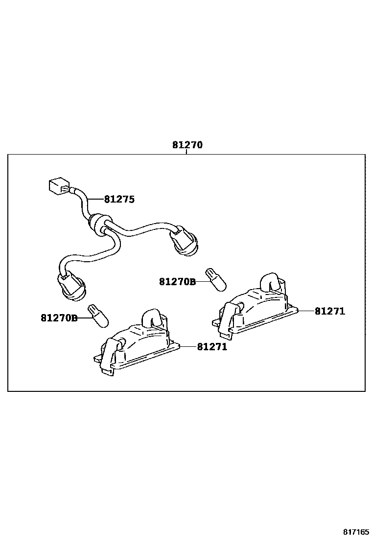 Toyota RAV4 后牌照灯 EPC diagram — 817165