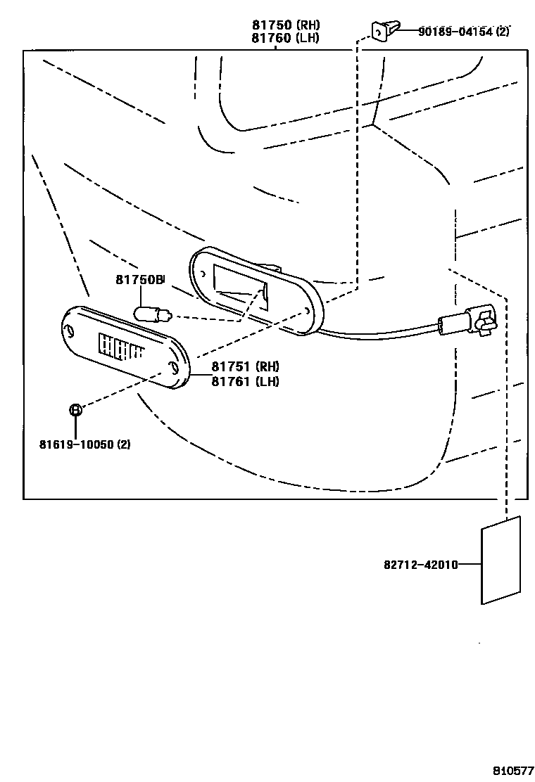 Toyota RAV4 后侧标示灯 EPC diagram — 810577