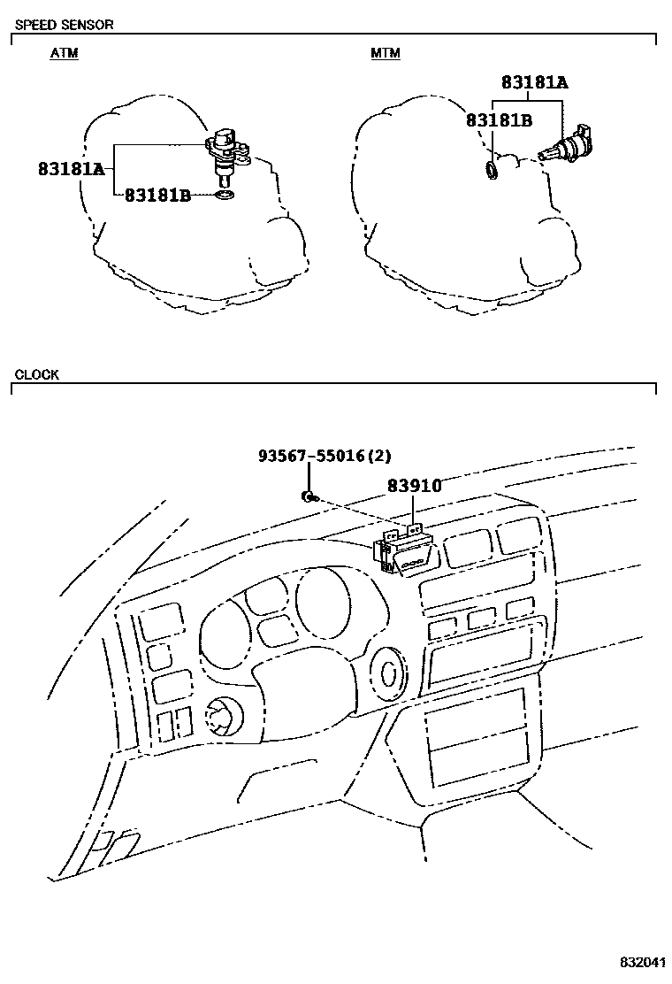 Toyota RAV4 仪表 EPC diagram — 832041