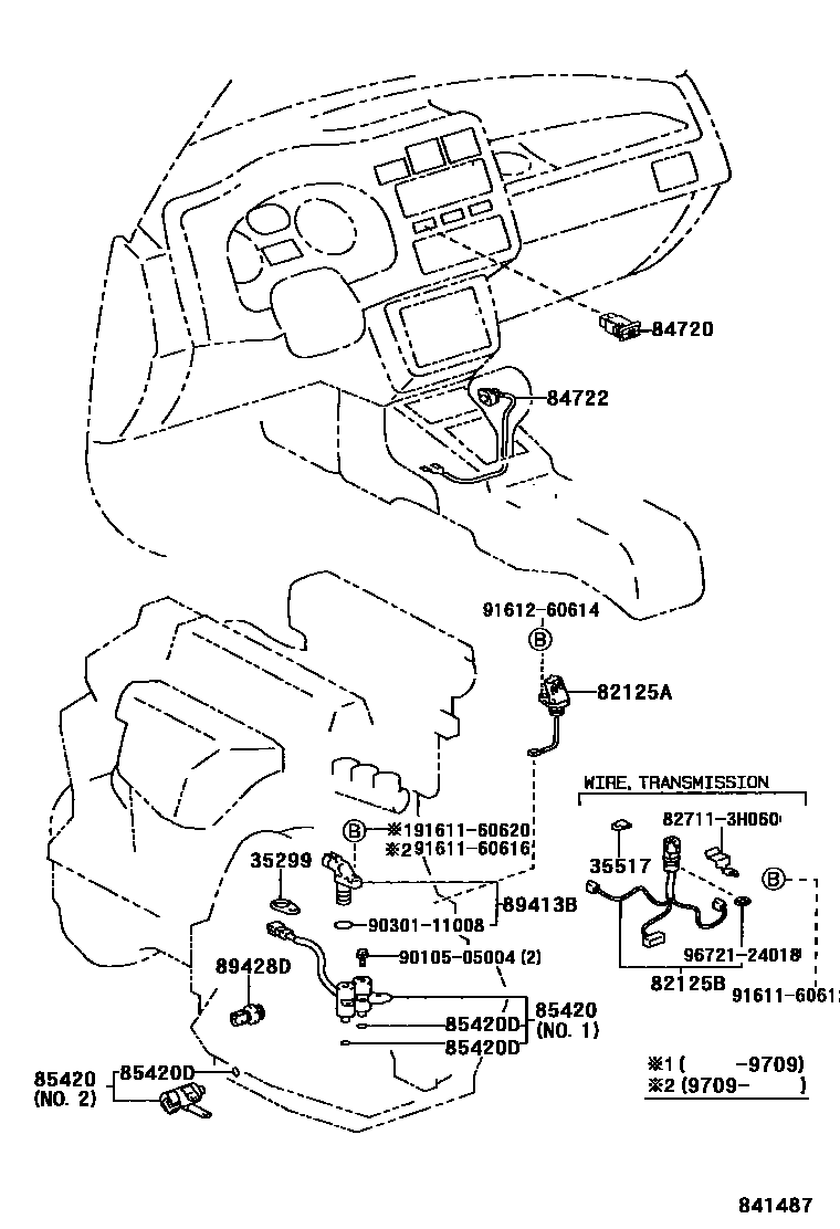 Toyota RAV4 超速档和电子控制变速器 EPC diagram — 841487