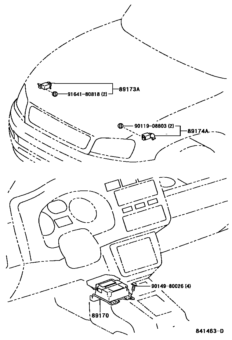 Toyota RAV4 空气囊 EPC diagram — 841463D