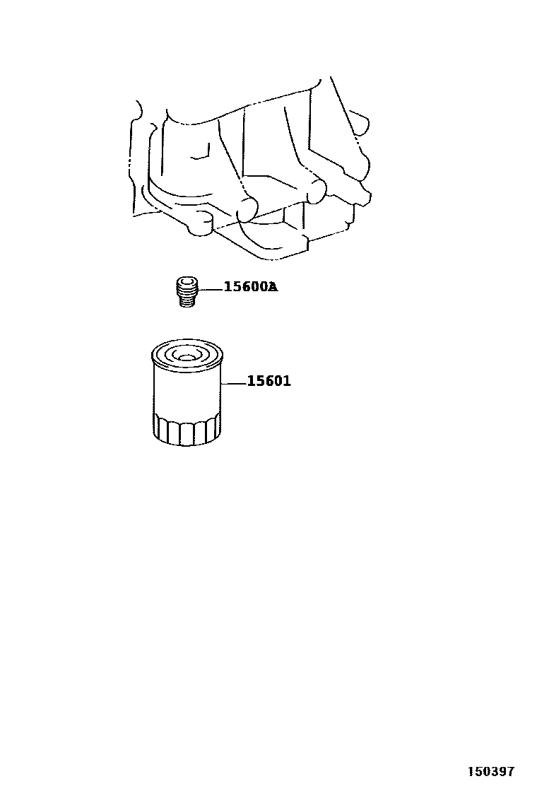 Toyota RAV4 Oil Filter EPC diagram — 150397