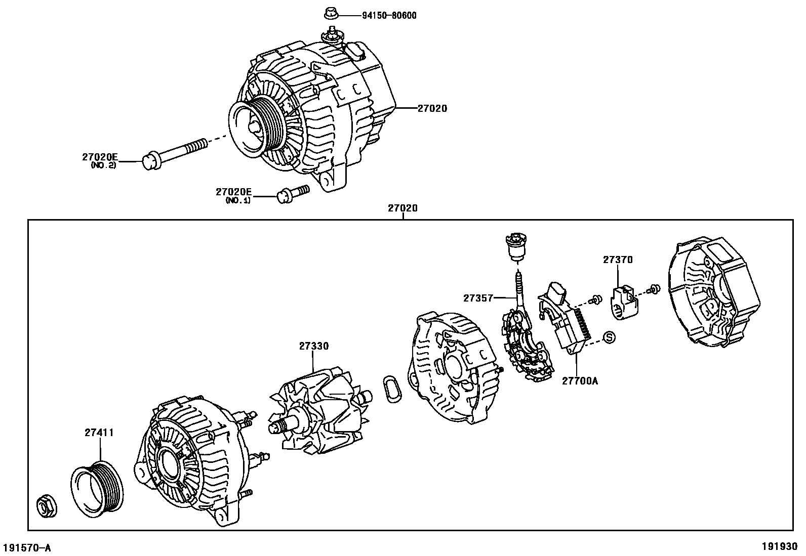 Toyota RAV4 Alternator EPC diagram — 191930