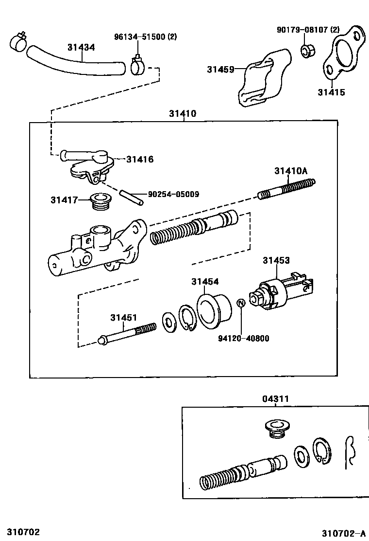 Toyota RAV4 离合器总泵 EPC diagram — 310702A