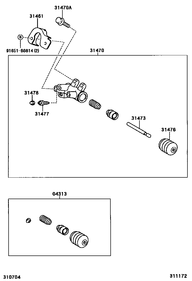 Toyota RAV4 离合器分离缸 EPC diagram — 311172