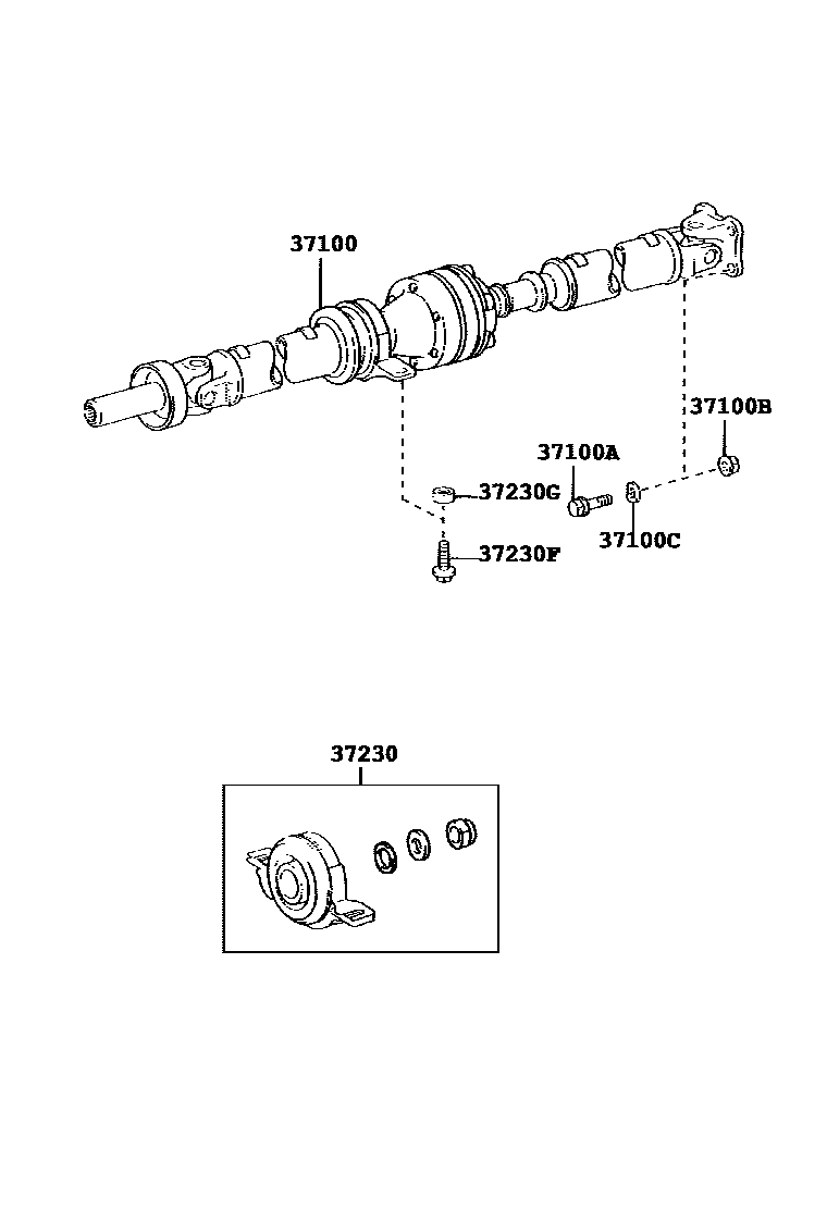 Toyota RAV4 Propeller Shaft & Universal Joint EPC diagram — 370314A