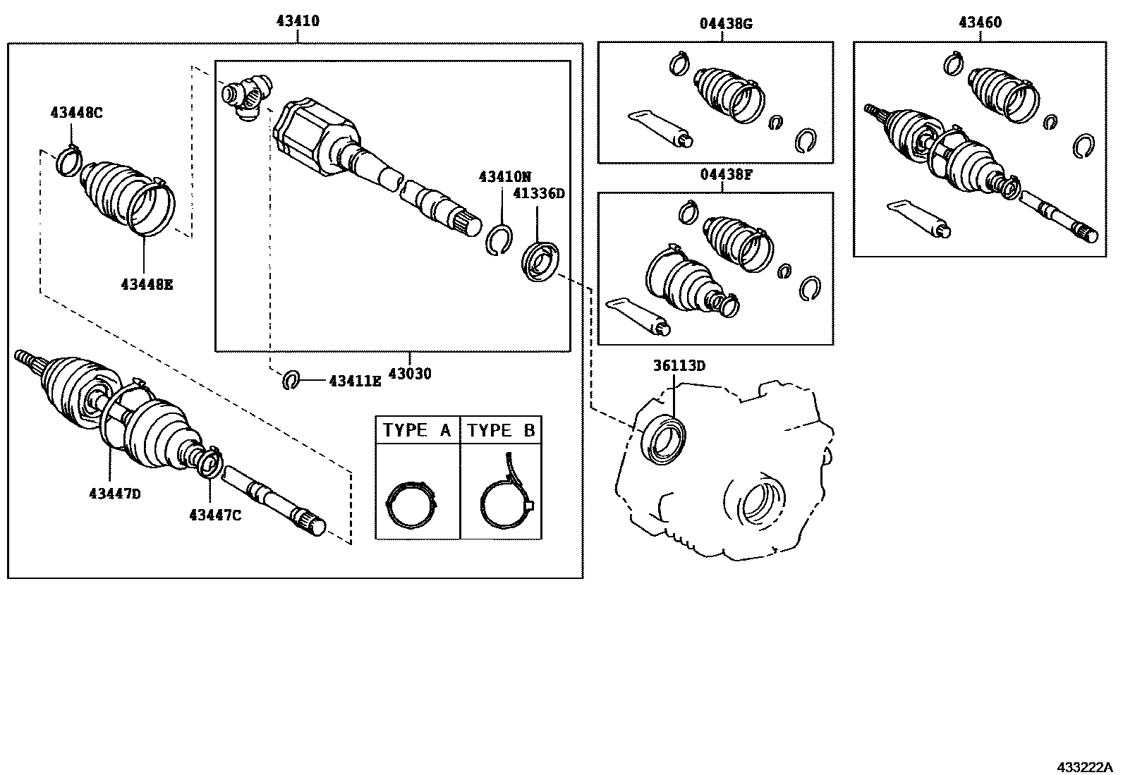 Toyota RAV4 Front Drive Shaft EPC diagram — 433222A