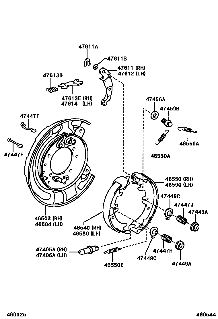 Toyota RAV4 Parking Brake & Cable EPC diagram — 460544