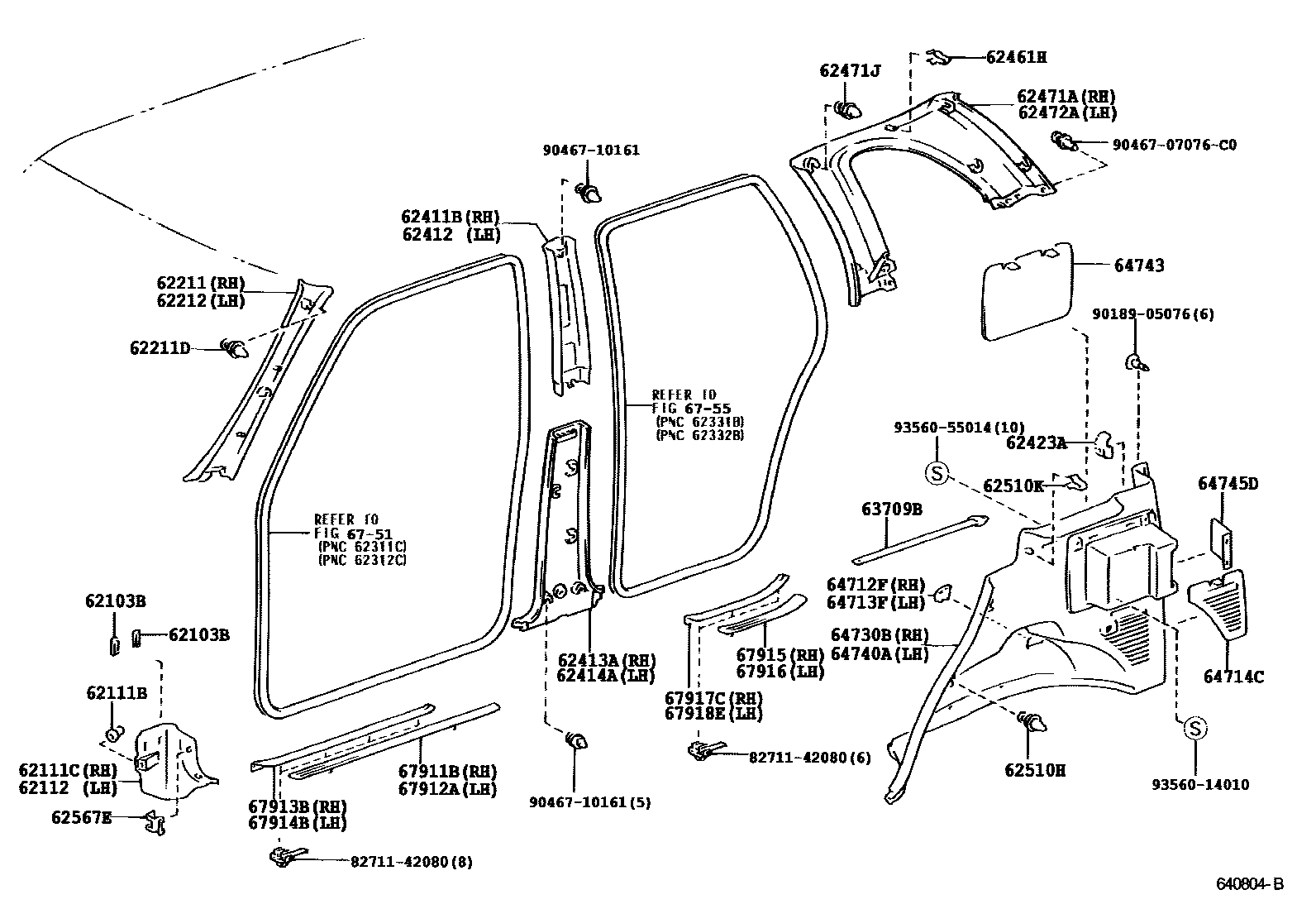 Toyota RAV4 车内装饰板 EPC diagram — 640804B