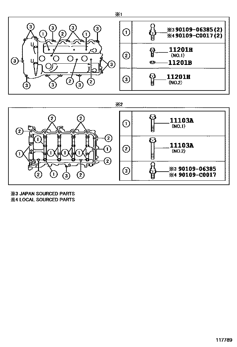 Toyota RAV4 Cylinder Head EPC diagram — 11B309