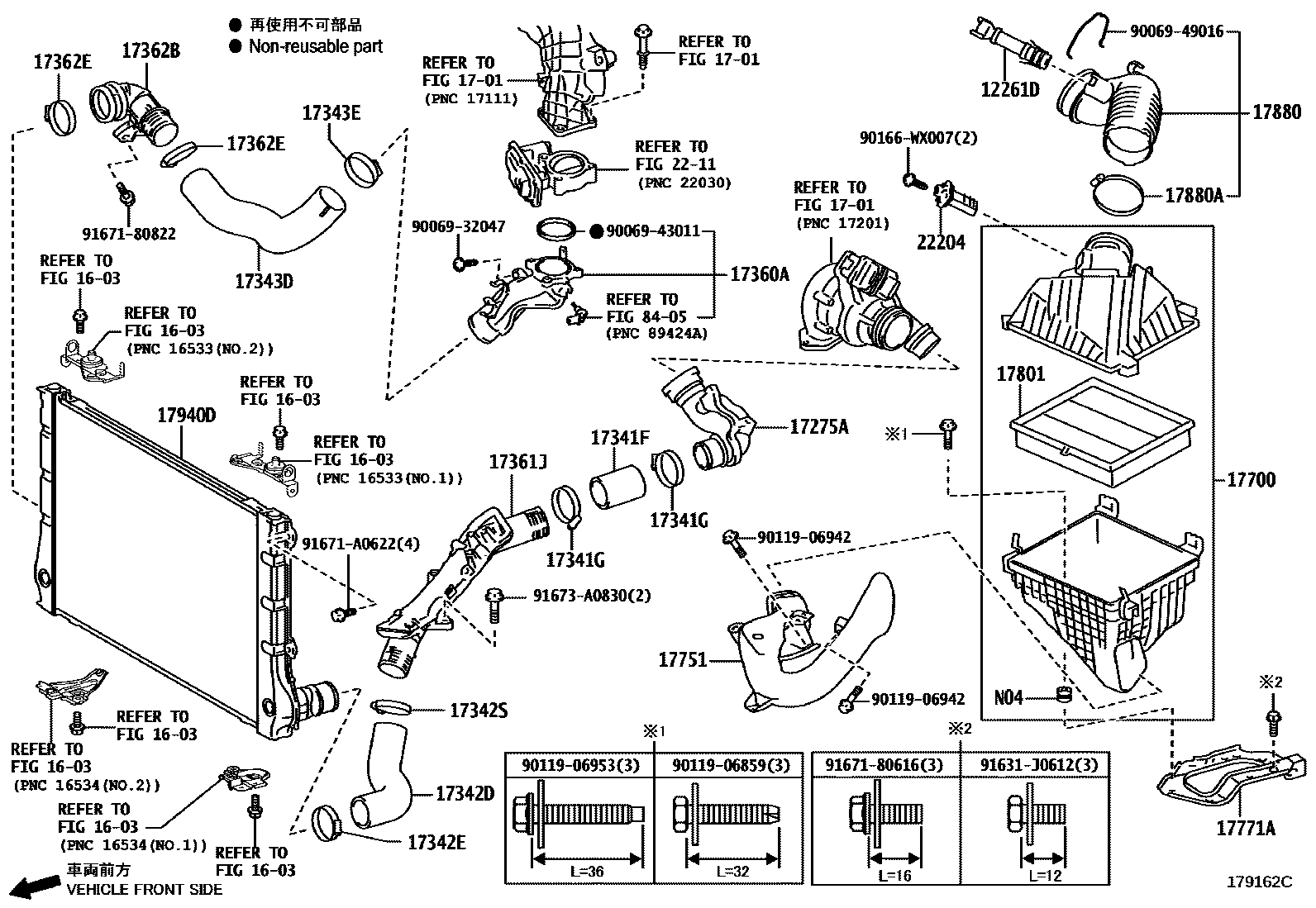 Toyota RAV4 Air Cleaner EPC diagram — 179162C