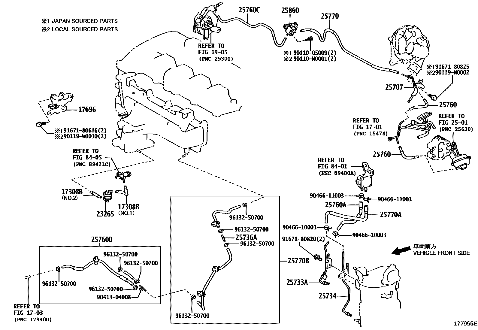 Toyota RAV4 vacuum tube EPC diagram — 177956E