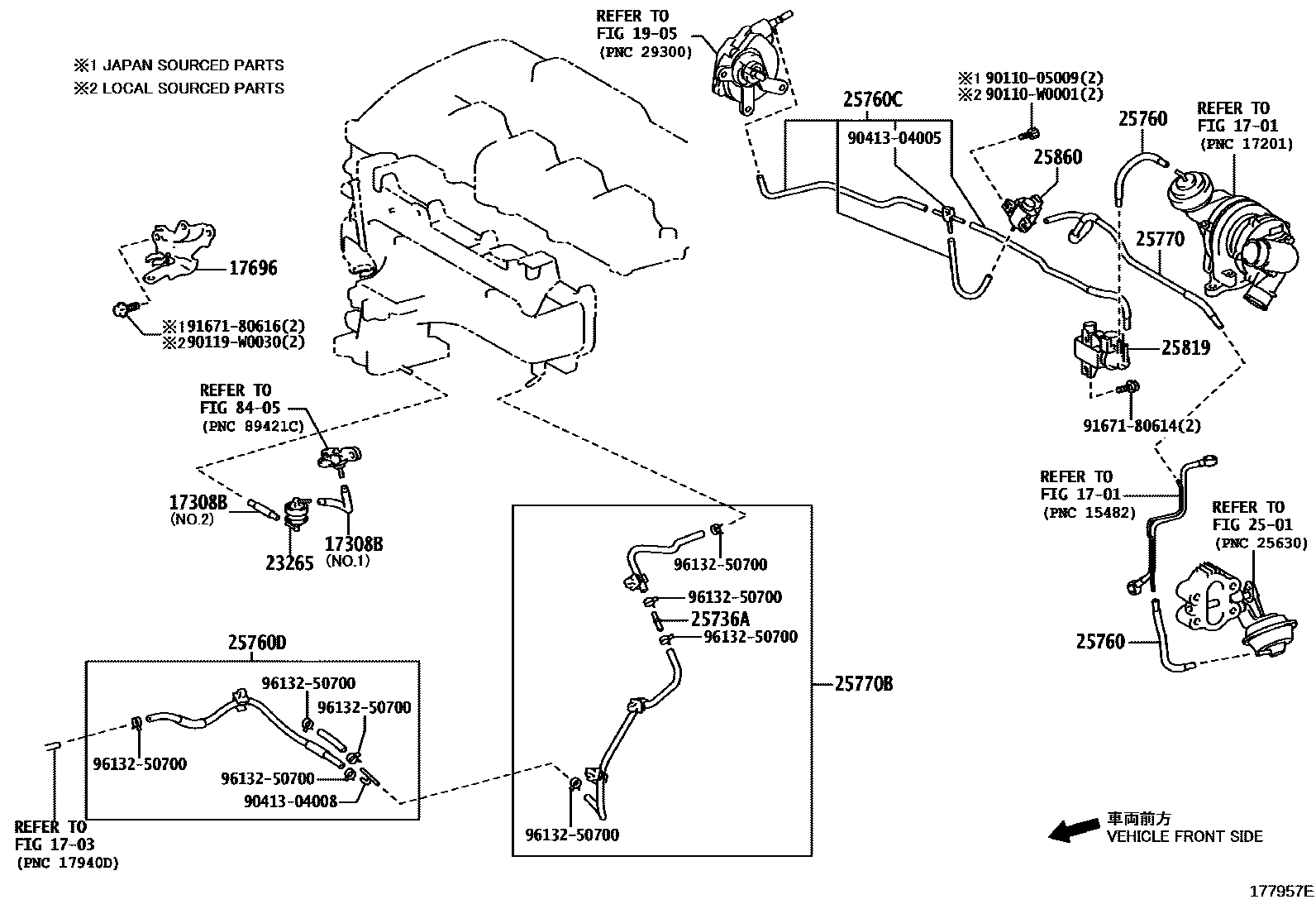 Toyota RAV4 vacuum tube EPC diagram — 177957E