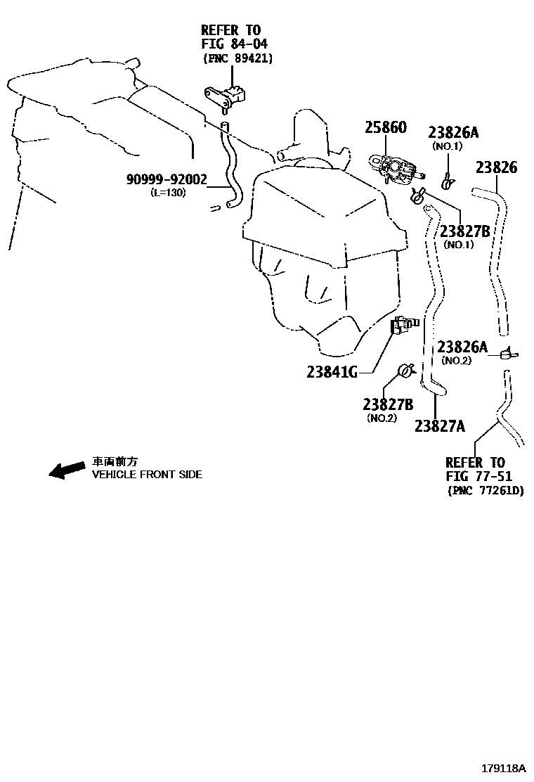 Toyota RAV4 vacuum tube EPC diagram — 179118A