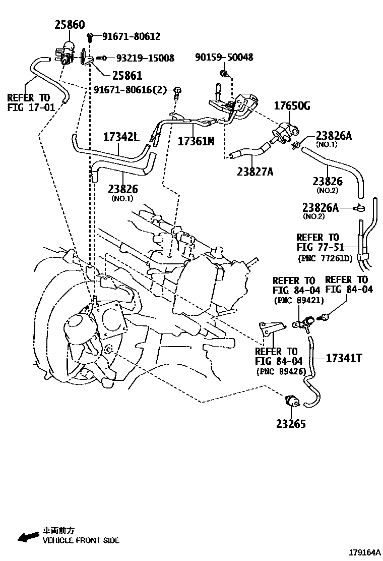Toyota RAV4 vacuum tube EPC diagram — 179164A