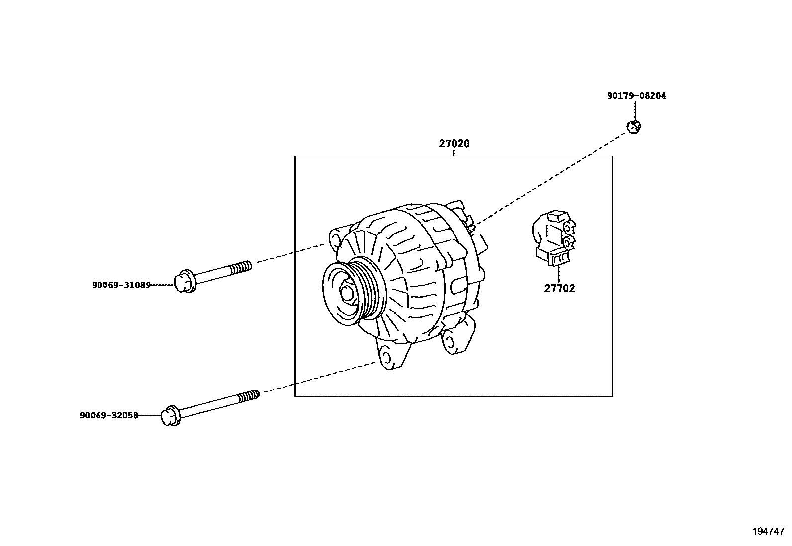 Toyota RAV4 Alternator EPC diagram — 194747