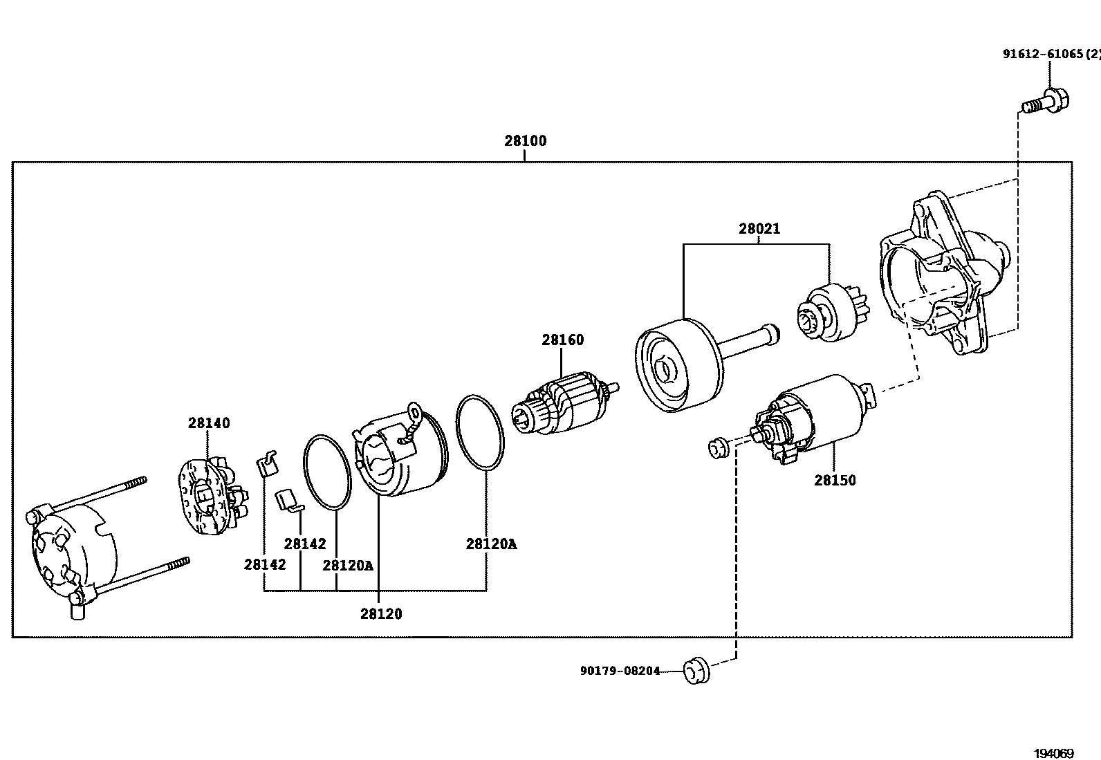 Toyota RAV4 起动机 EPC diagram — 194069