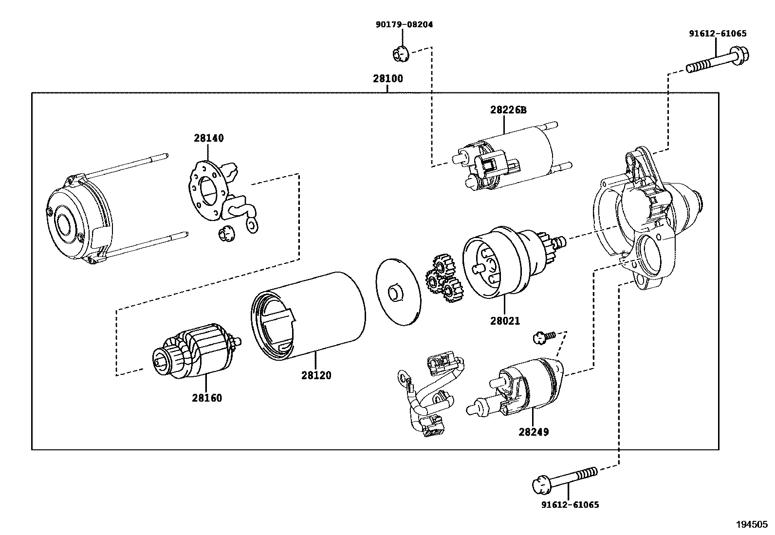 Toyota RAV4 起动机 EPC diagram — 194505