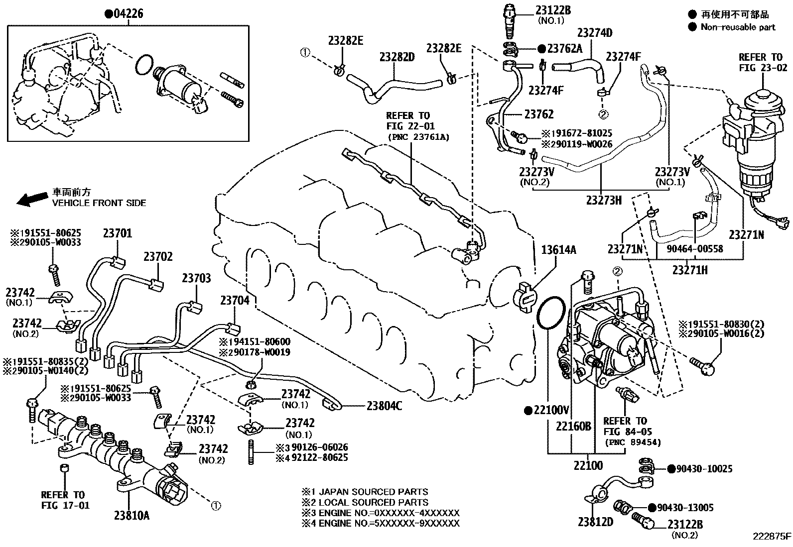 Toyota RAV4 喷油泵总成 EPC diagram — 222875F
