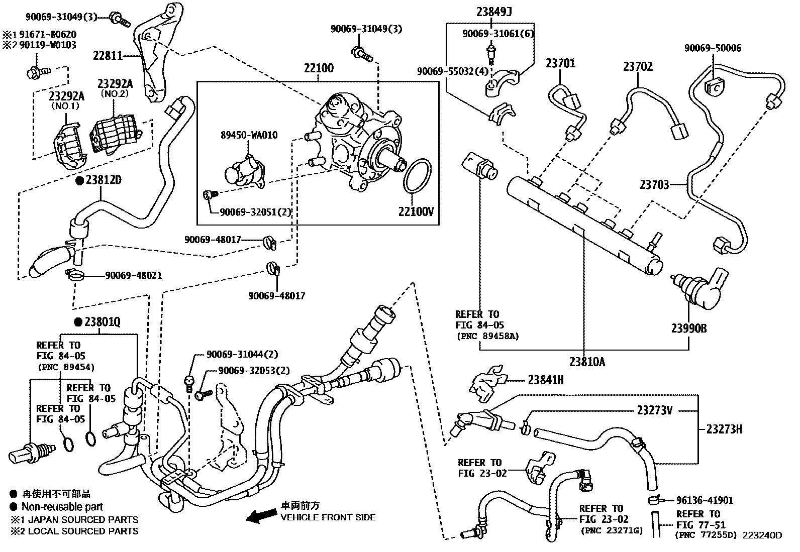 Toyota RAV4 喷油泵总成 EPC diagram — 223240D